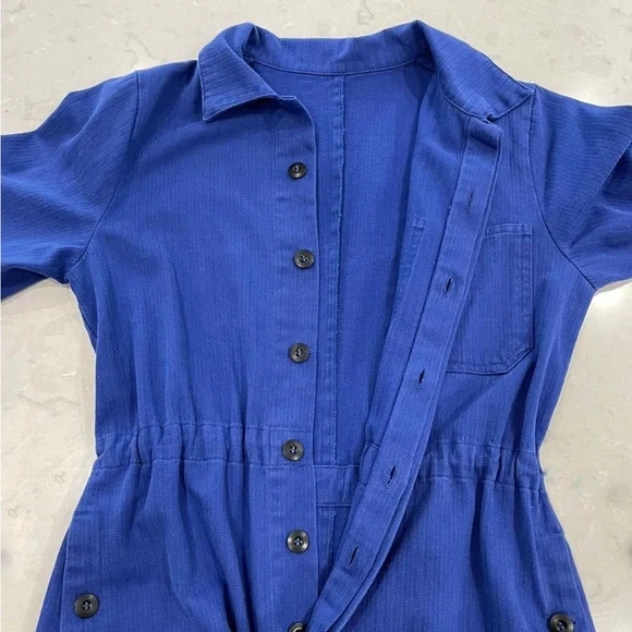 Unique Blue Herribone Workwear Overalls - Picture 7 of 10